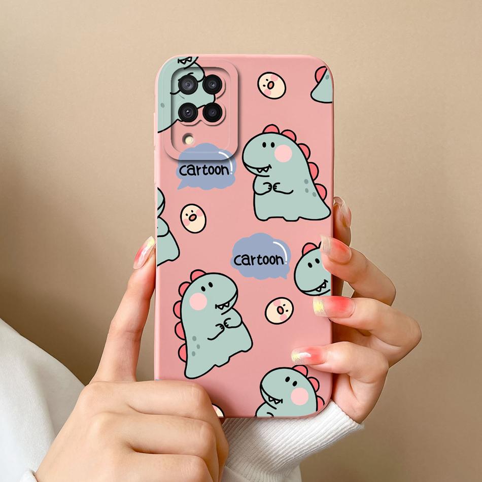Case For Samsung Galaxy A12 M12 F12 Bear Soft Liquid Silicone Full Coverage Anti Choc Phone Bumper For SamsungA12 A M F 12 Funda