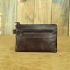 Portafoglio in Pelle Portamonete Vintage, Portafoglio da Uomo, Elegante Casual Zip Porta Carte Multiplo
