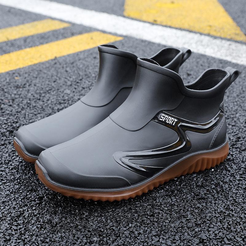 Short Tube Waterproof Rain Shoes Adult Fishing Labor Insurance Rubber Shoes Special Medium Tube Non-slip Rain Boots Water Shoes