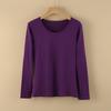 Women's Pure Cotton Long-Sleeve Thermal Sweater - Round Neck, Autumn/Winter Warm Top