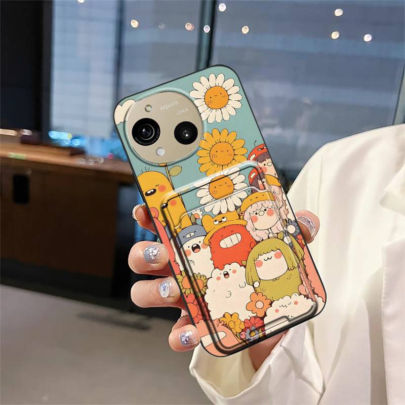 Cartoon Durable Phone Case For Sharp Aquos R10/SH-51F Shockproof Soft case Fashion Design Card sleeve Anti-knock Cute