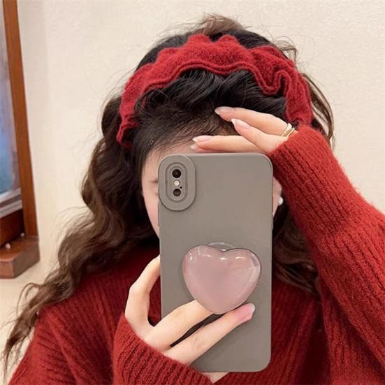 Hair Hoop Non-Pressing Design Soft Knit Headband Wide Pleated High Hair Accessory Crown Autumn Winter