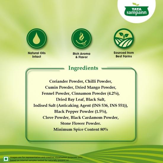 Tata Sampann Pav Bhaji Masala with Natural Oils, 100g, Crafted by Chef Sanjeev Kapoor, With Chef’s Exclusive Tip, Rich Aroma & Flavour
