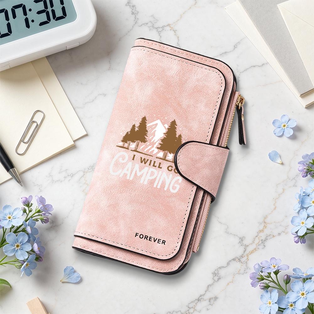 Camping Pattern Multi Slot Casual Portable Long Wallet 