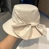 Simple fisherman's hat Children's flat-top sunshade sunscreen hat New bow sun hat Beach basin hat