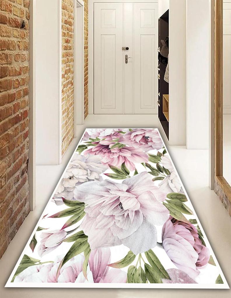 EPeddler Home Dekoratif Çiçekler Desen Dijital Baskı Yıkanabilir Kaymaz Dot Taban Yeni Nesil Mutfak, Yatak Odası, Salon Halısı ve Yolluk