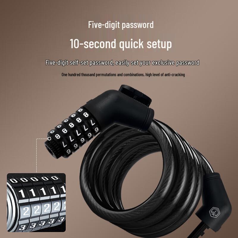 Jingdong JSYH 5-Digit Password Bicycle Cable Lock