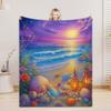 Meeresufer Malerischer See Sonnenuntergang Camping 3D-Druck Decke Flanell Warm Gemütlich Decke Zuhause Reise Geburtstagsgeschenk Stuhl Sofa Raumdekoration