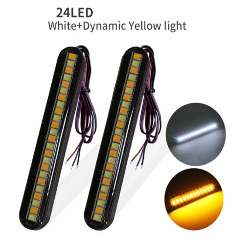 Motorcycle Turn Signal Light Flowing Water License Plate Light Rear Brake Stop Lamp 12V 24Led Moto Indicator For Honda CBR500R