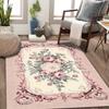 Tappeto Vintage Floreale Rosa Francese Tappeto Romantico con Stampa di Fiori Rosa Tappeto per Soggiorno Tappetino Antiscivolo Morbido per Arredamento Casa per Camera da Letto