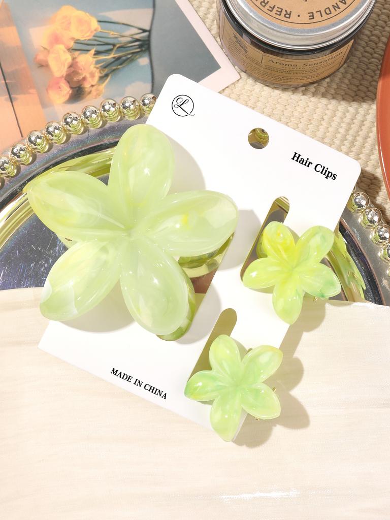 4 Stück Niedliche Blume Bananen Haarspangen für Dickes Haar, Starker Halt Rutschfest, Hawaiianisch, Haarschmuck für Frauen Mädchen Urlaubsgeschenk