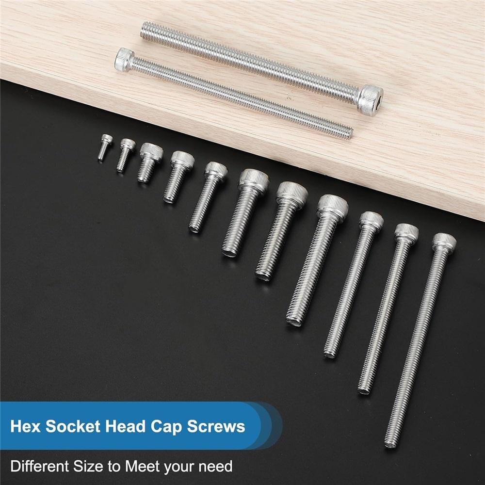50 Pcs M3 x 8 mm hexagon socket screws, 304 stainless steel hexagon socket drive machine screws
