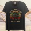 Streetwear Summer Unisex T Shirt Not All Who Wander Are Lost Compass Sunset Trees Short Sleeve Printed O Neck Tops