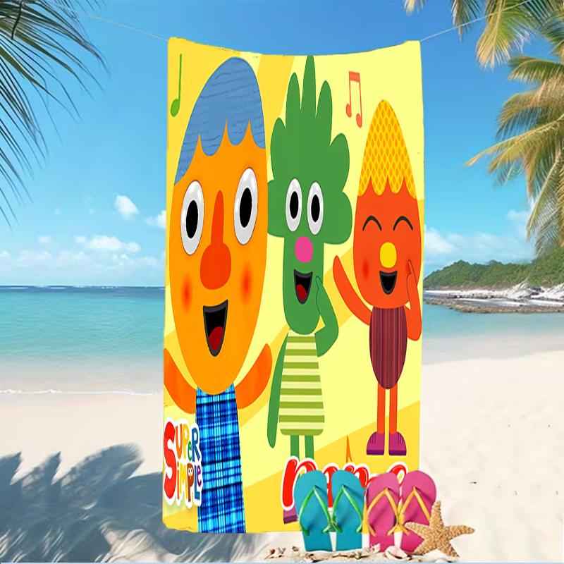 Customizable Personalized Beach Towels Super Simple Songs Themed designs.Suitable for the Beach, Yoga, Sports;ideal As Beach Accessories