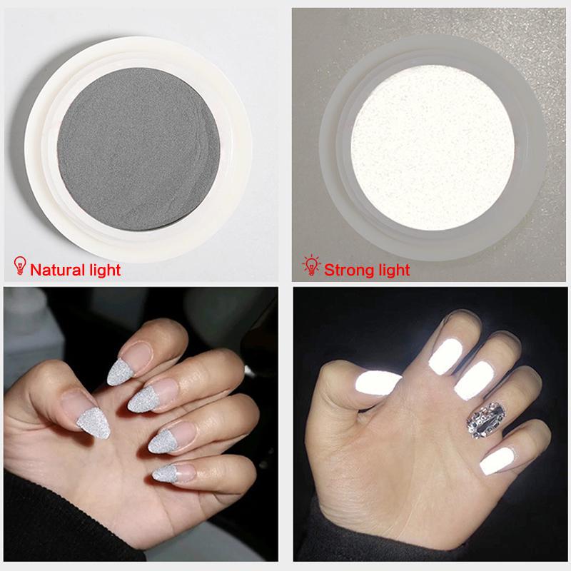 1PC DIY Nail Art Decoration Luminous Reflective Nail Powder Nail Flash Powder Fashion Super Bright