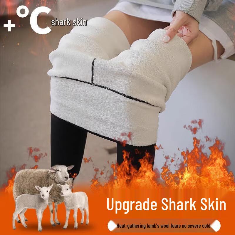 Langsha Women's High-Waist Thermal Shark Leggings