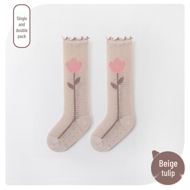 2023 Summer Baby Knee-High Mesh Socks: Anti-Mosquito, Airy, Over-the-Knee Design for Newborns