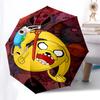 1pc Adventure Time Outdoor Umbrella - Automatic Opening/Closing, Portable 3-Fold Design, 8-Rib Iron Frame - Perfect Gift for Fans, Travelers, Eve
