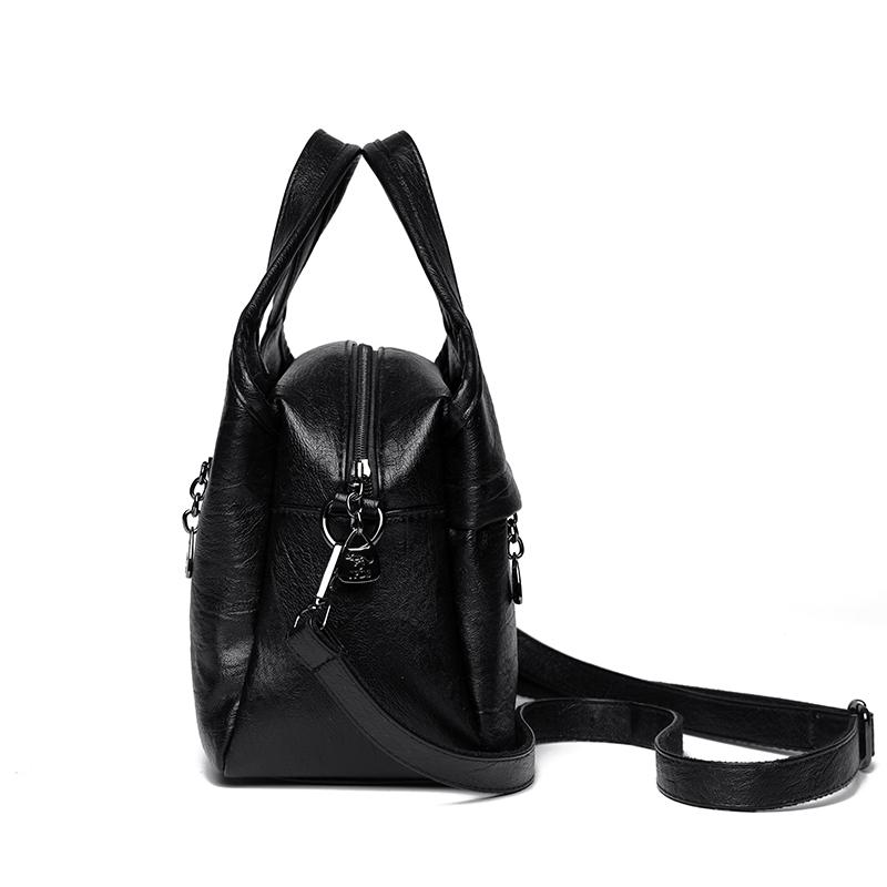 Vintage Shoulder Bag PU Crossbody Bag Large Capacity Women's Multi-Layer Handbag