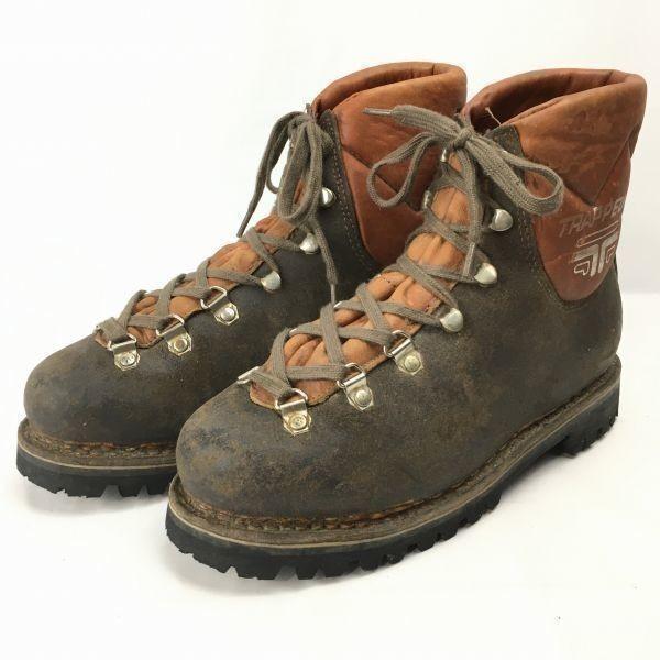 Pre-1980s Vintage TRAPPEUR Leather Trekking Boots Size 6 (Approx. 24.5cm) Dark Brown Men's(USED)