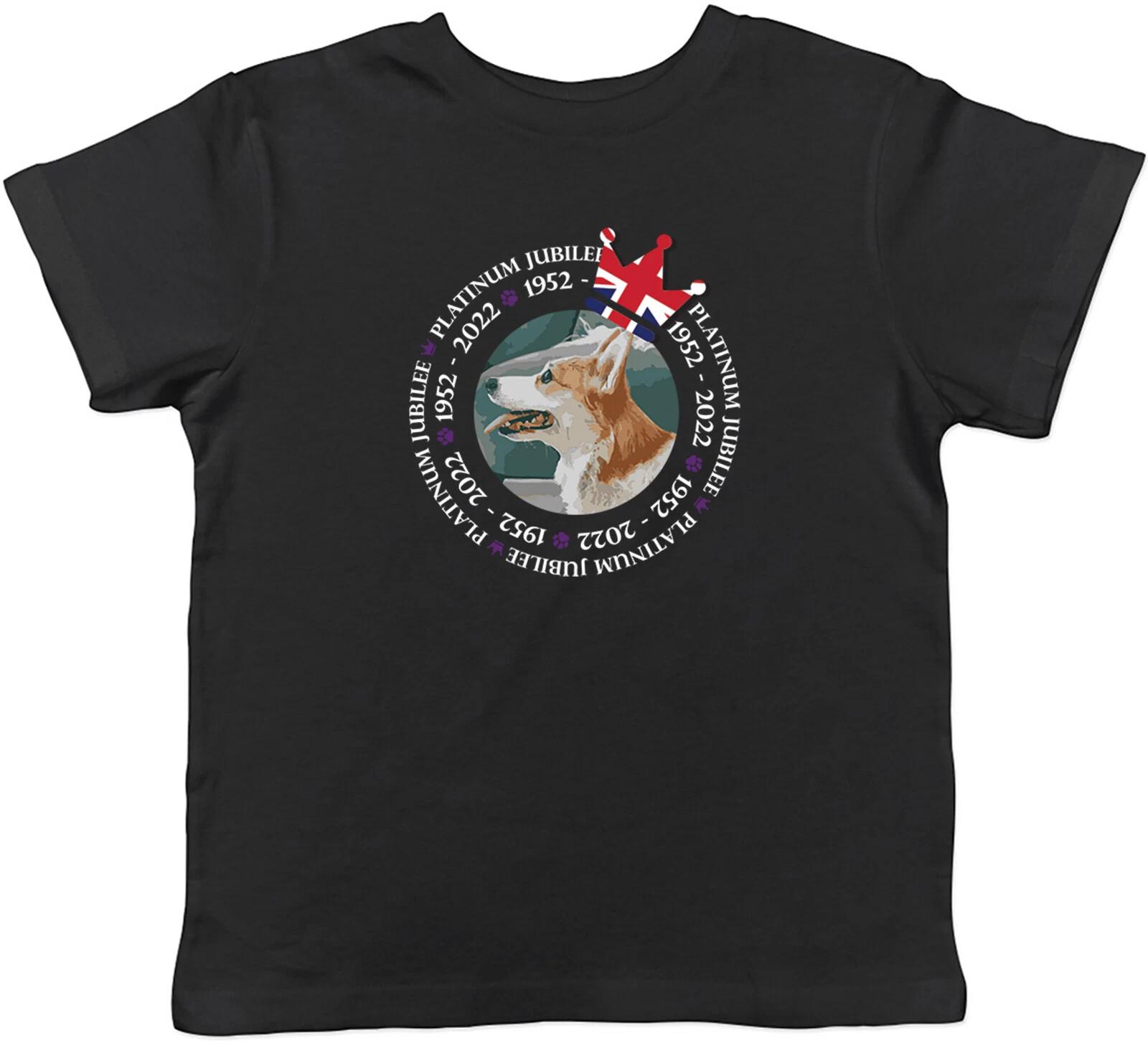 

Platinum Jubilee With Corgi Childrens Kids T-Shirt Boys Girls Gift 100