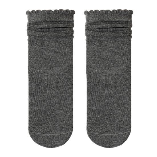 

1 пара женских зимних носков с присборенным краем, средней длины, с высокой эластичностью, противоскользящие, спортивные, с начесом, удобные, теплые, спальные чулки серый