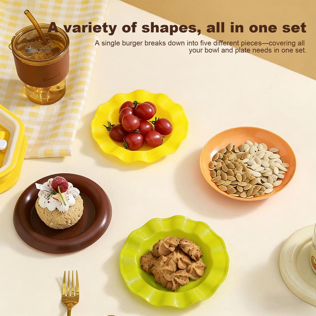 Space-Saving Mini Plates for BBQ Parties & Events Cute Hamburger Style Dessert Plates for Snacks Desserts and Sushi Dip