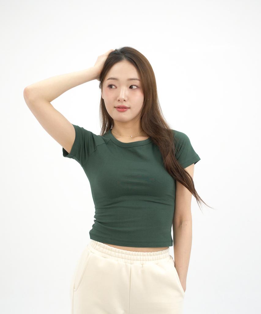 Hipihauseu Green Raglan Core Essential Curve T-Shirt