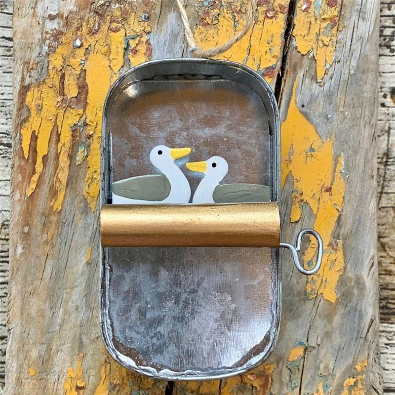 AEE2-Tin Of Sardines Quirky Hanging Ornament,A Quirky Little Piece, Funny Fishing Ornaments,Sardine Can Canned Fish Seafood