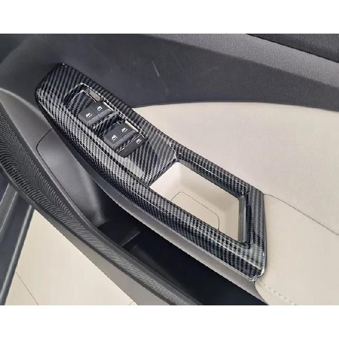 For MG 3 MG3 2024 2025 2026 Car Accessories Carbon Fiber Style Door Window Armrest Cover Switch Panel Trim Molding Garnish