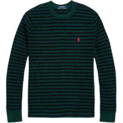 Polo T-Shirt Kleines Pony Gestickt Gestreift Baumwolle Rundhalsausschnitt Langarm Kinder Oberteile 323920630-004