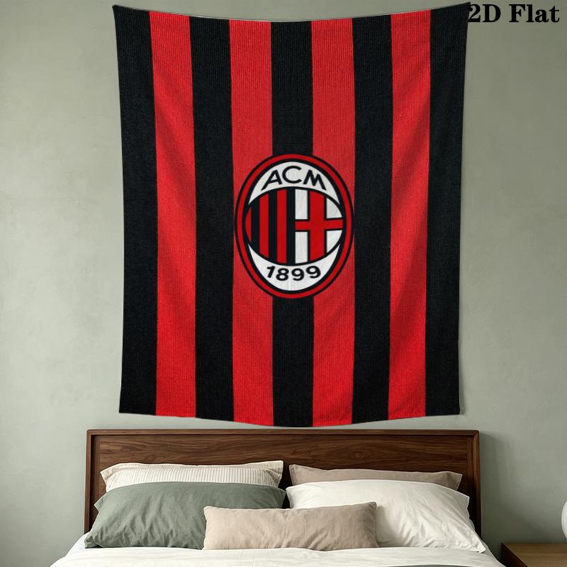 Arazzo da Parete AC Milan Appeso Estetico a Parete Coperta in Tessuto Stampato Arazzi Decorativi per Camera da Letto Soggiorno Decorazioni per la Casa