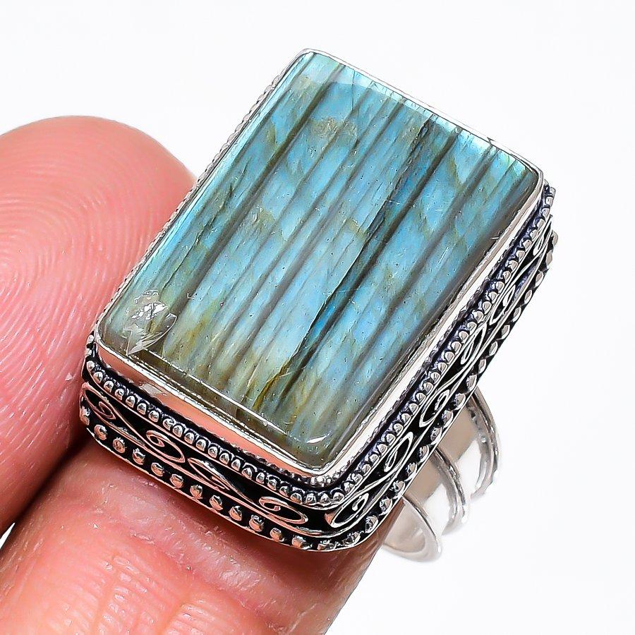 

Natural Labradorite Gemstone 925 Sterling Silver Jewelry Ring Size 10 AR-16417