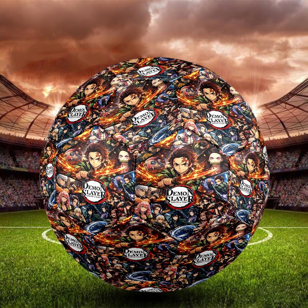 Pallone da Calcio Dimensione 5 con Stampa Demon Slayer, Pallone da Calcio Standard per Partite Sportive e Allenamenti di Squadra, Regalo Ideale per i Fan del Calcio