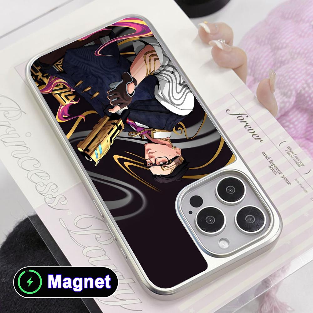 Valo Chamber Phone Case for iPhone 17 16 15 14 13 12 11 Air Pro Max Plus Electroplated Silver Magsafe Cover