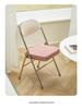 Thickened Retro Corduroy Folding Metal Chair for Dining & Photography