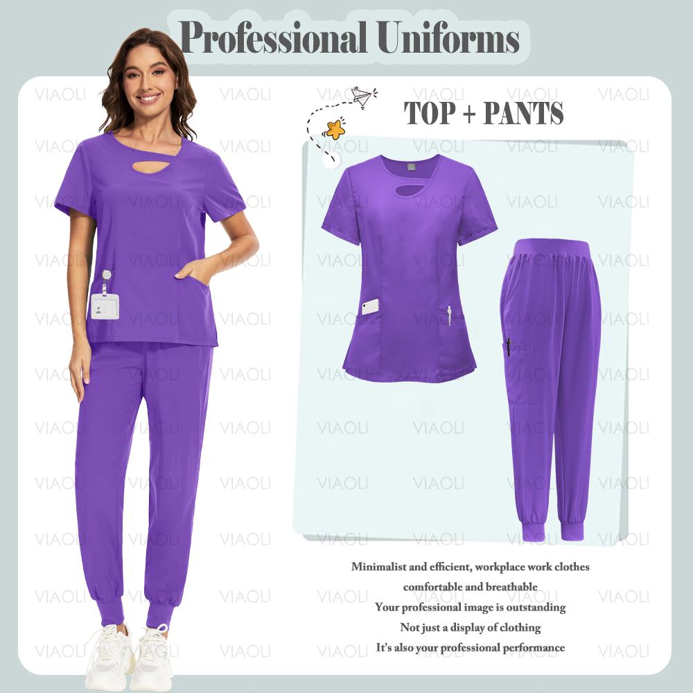 Multicolour Jogger Suit Doctor Nursing Uniform Pocket Top Pants Nurse Scrub Set Medical Clinical Clothes Surgical Uniforms Woman