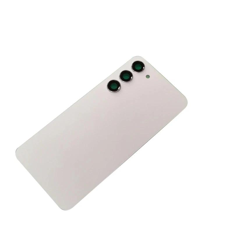 

Новая задняя крышка для Samsung Galaxy S23, задняя дверь аккумулятора, 3D стеклянная панель, корпус аккумулятора + клей + объектив камеры S23 Rose Gold