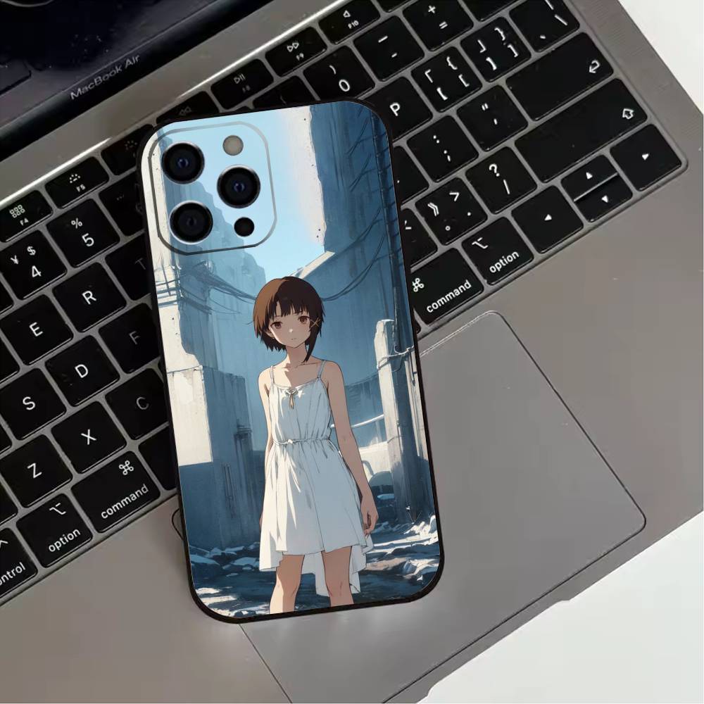 S-Serial Experiments L-Lain Phone Case For iPhone 17,16,15,14,13,12,11 Plus,Pro Max,XS,Soft Silicone Black Cover