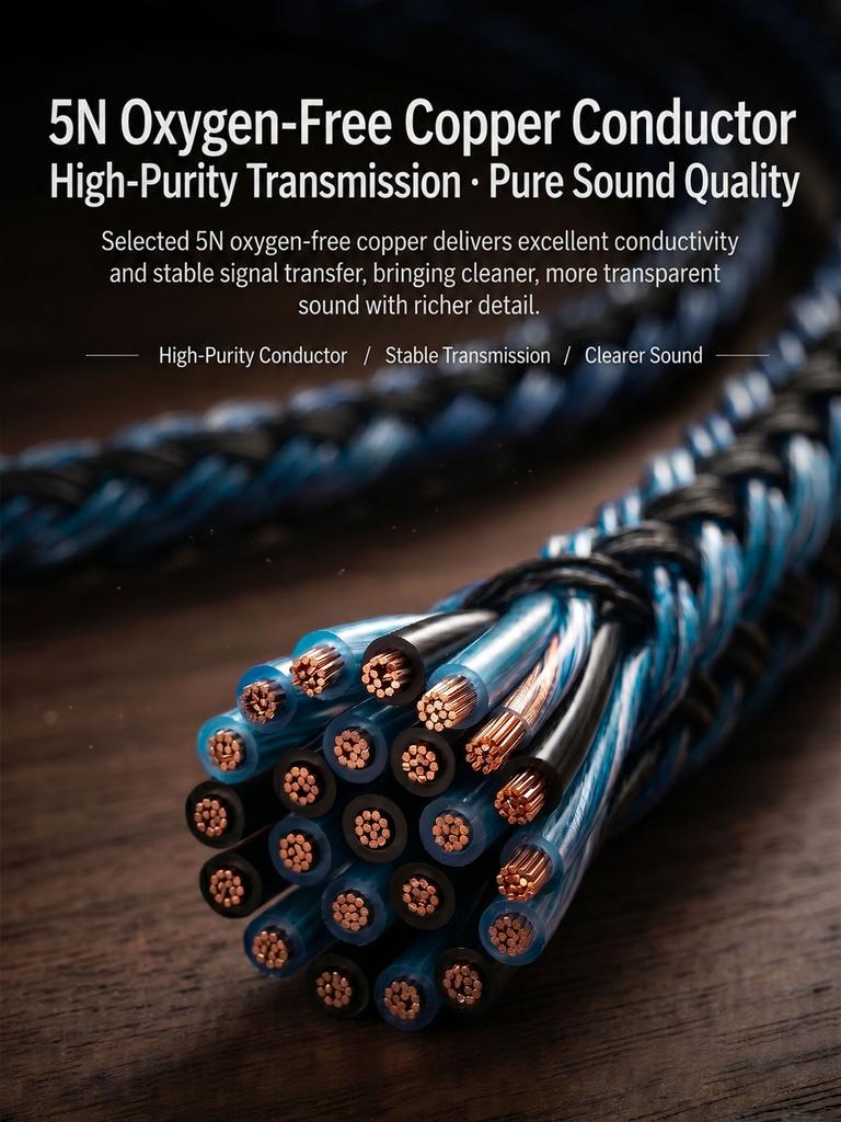 KEYSION 24 Core 5N OFC High Purity HIFI Earphone Upgrade Balance Cable 3.5/4.4mm Plug MMCX/0.78 2Pin/for TFZ IEM Headphone Cable
