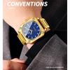 Mode Quadratische Business Herren Quarzuhren Wasserdicht Leuchtend Kalender Luxus Edelstahl Armband Armbanduhren Herren Geschenke