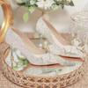 Silver Wedding Shoes Bridal Shoes 2025 New White Main Wedding Dress Xiuhe Crystal Shoes Fairy Style High Heels Female Stiletto