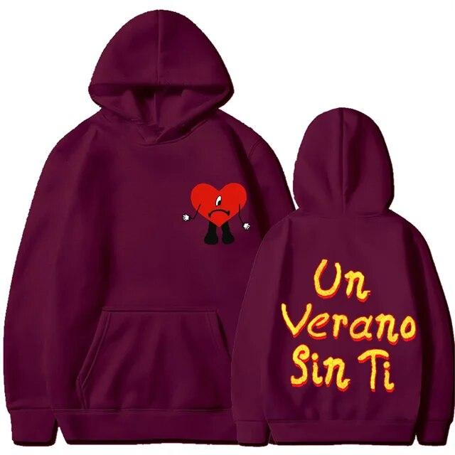 2022 New Bad Bunny Unisex's Women's Printed Hoodie Fashion Street Hip Hop Hoodie Sweatshirt Unisex High Quality Hot Sale Hoodie Unisex