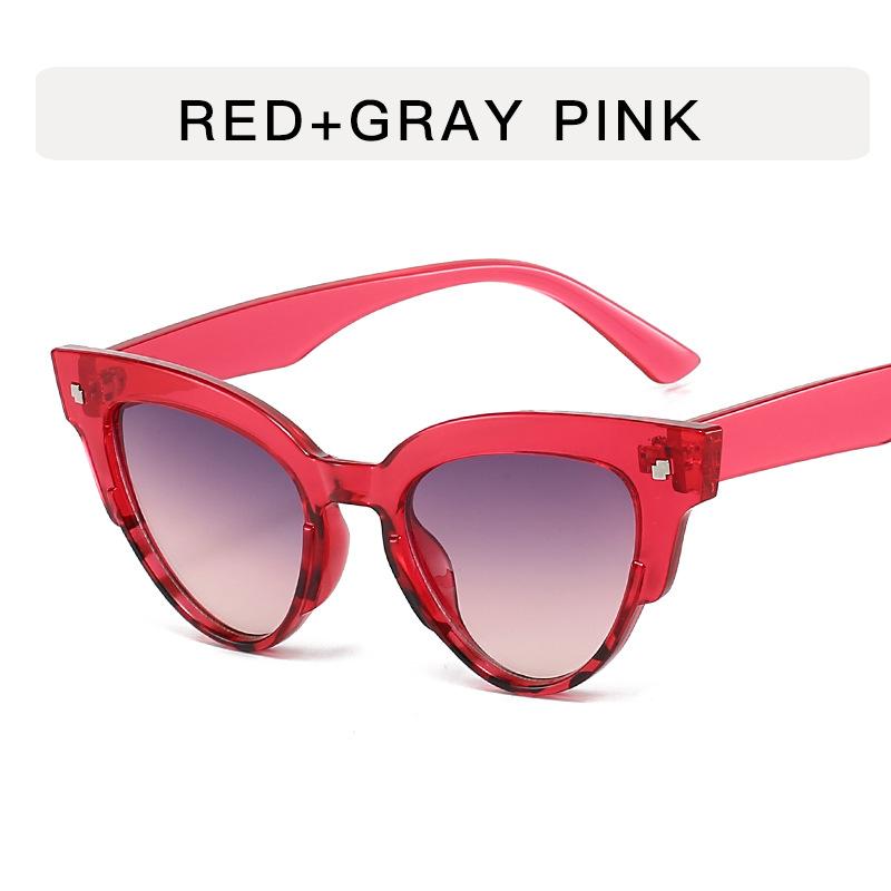 Cat Eye Shape Sunglasses Women Rivets Decoration UV Protection Men Sunglass Fishing Mountaineering Women's Sunglasses