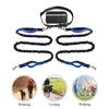 Coleira para Cão com Bolsa de Cintura Coleira Retrátil Refletiva para Dois Cães Coleira de Corrida Mãos Livres com Alças Acolchoadas Equipamento de Caminhada para Segurança Noturna
