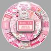 50 Waterproof Pink Cartoon Stickers: Creative Girly Slogans for Tablets, Water Bottles, and Phone Cases.