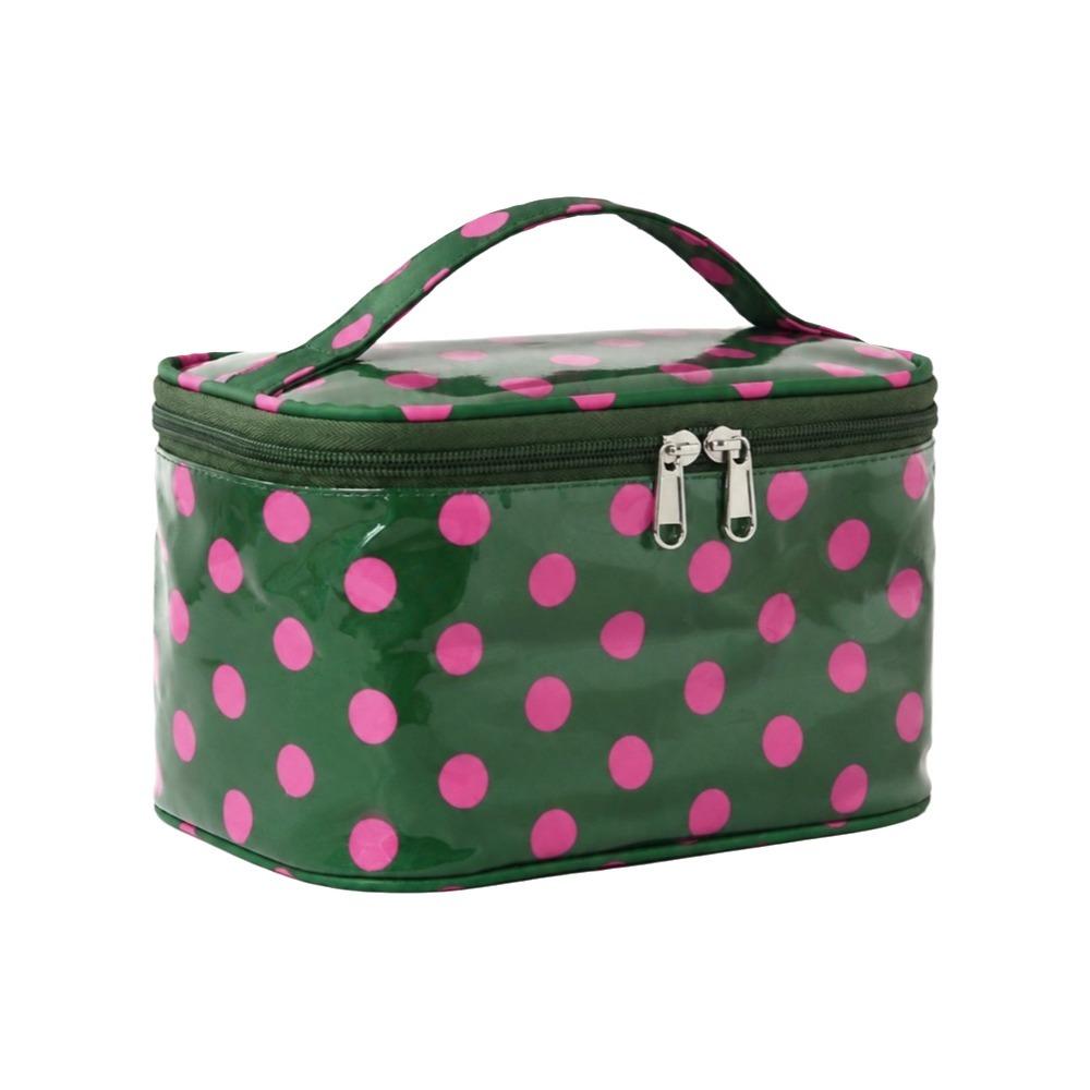 Polka Dot Cosmetic Bag PVC Make Up Organizer Polka Dot PVC Makeup Bag Business Trip