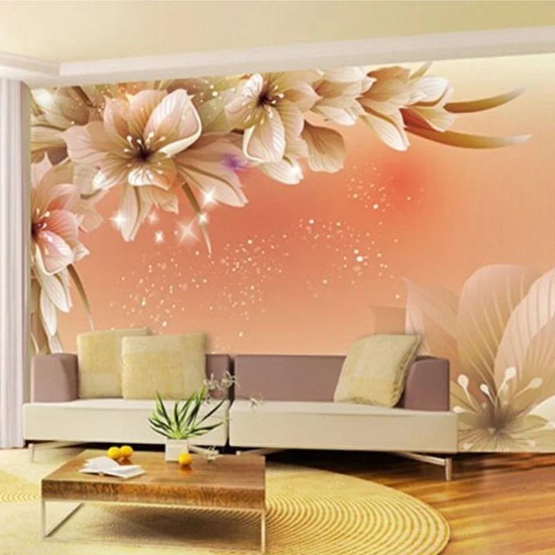 Modern Simple Wall Murals 3d Stereo Flower Photo Mural Living Room Bedroom Tv Background Wallpaper Home Decor