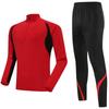 Mens Lightweight Half-Zip Long Sleeve Athletic Set Quick-Dry Breathable Running Training Suit Football Gym Cycling