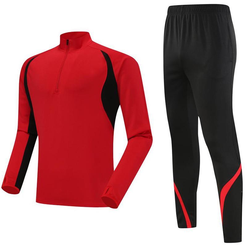 Mens Lightweight Half-Zip Long Sleeve Athletic Set Quick-Dry Breathable Running Training Suit Football Gym Cycling
